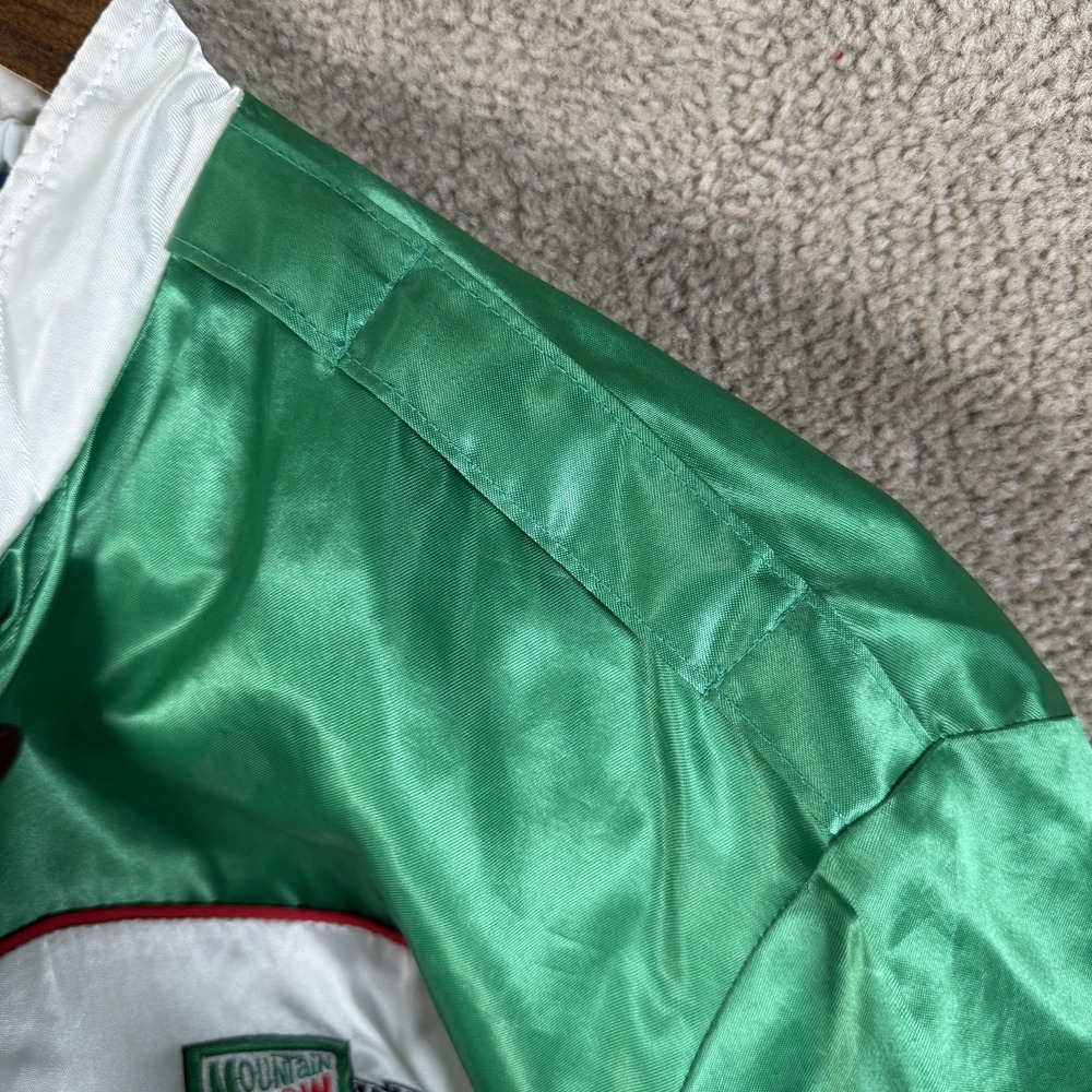 Vintage Mountain Dew Southern 500 Jacket Mens Large Green NASCAR Holloway 90s - Picture 10 of 14